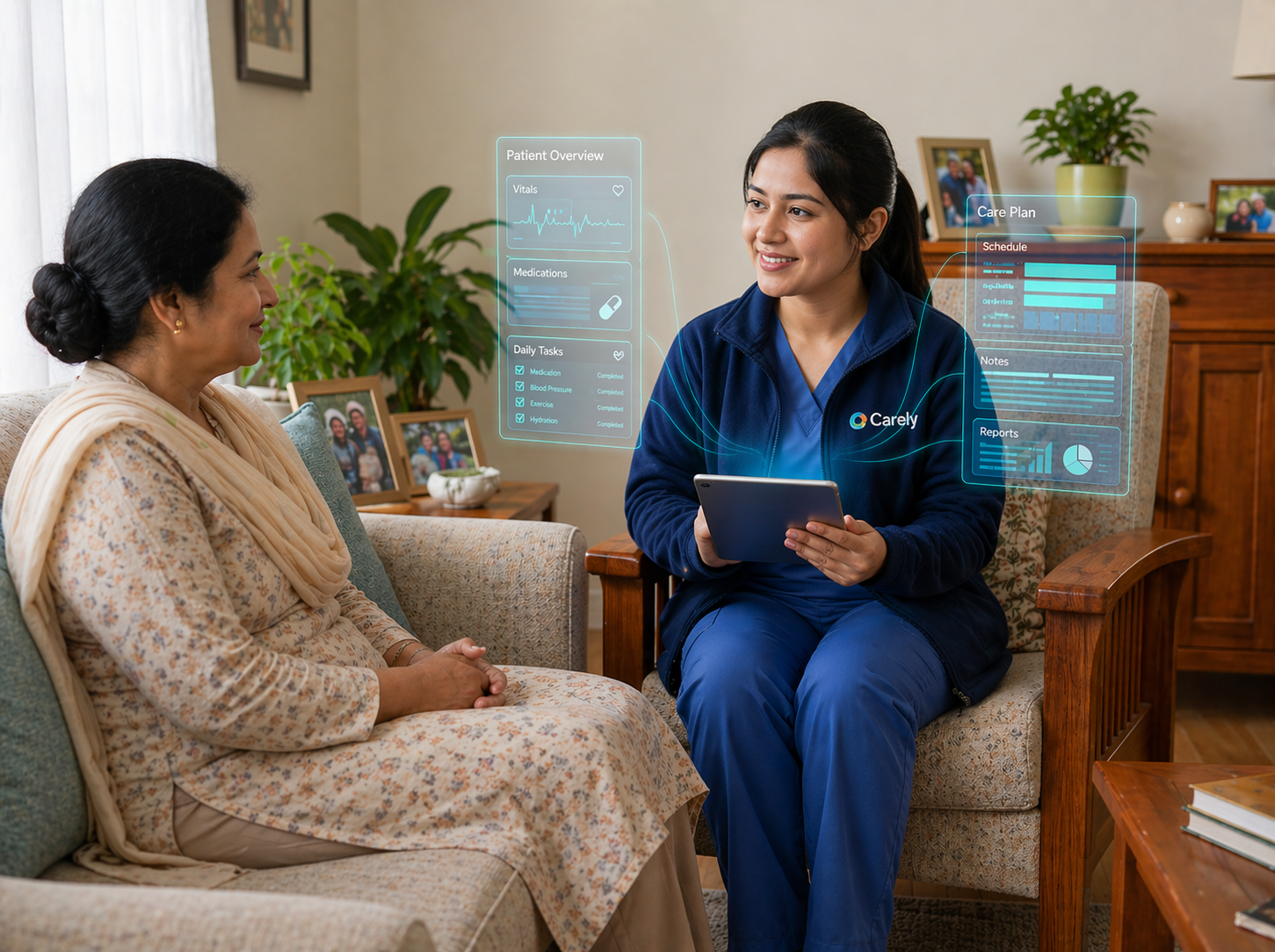 Doctor using digital system